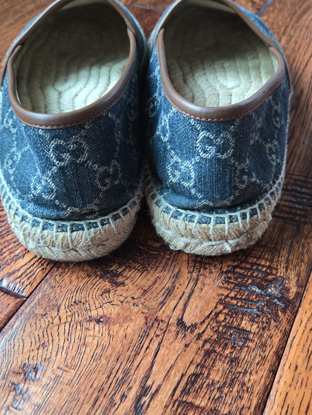 Gucci Denim Logo Espadrilles in Blue and Brown - Picture 2 of 5